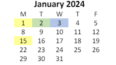 District School Academic Calendar for Huddleston Elementary School for January 2024