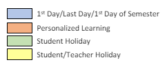District School Academic Calendar Legend for Fayette Elementary School