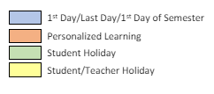 District School Academic Calendar Legend for Fayetteville Intermediate Elementary School