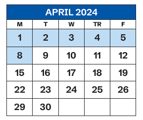 District School Academic Calendar for Paul Laurence Dunbar High School for April 2024