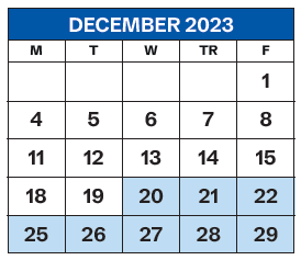 District School Academic Calendar for Julia R Ewan Elementary School for December 2023