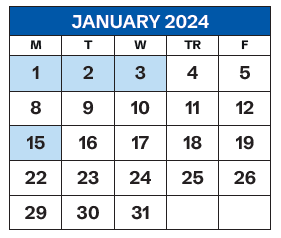 District School Academic Calendar for Julia R Ewan Elementary School for January 2024