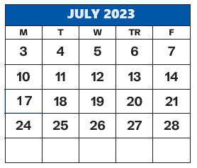 District School Academic Calendar for Julia R Ewan Elementary School for July 2023