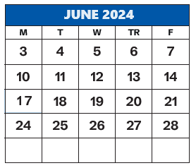 District School Academic Calendar for Julia R Ewan Elementary School for June 2024
