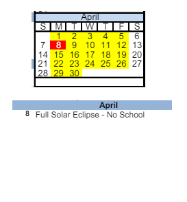 District School Academic Calendar for Grandview Elementary School for April 2024