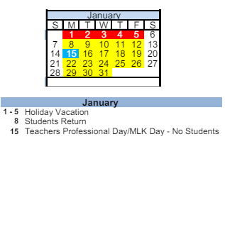 District School Academic Calendar for Grandview Elementary School for January 2024