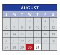 District School Academic Calendar for Employment Transition Program for August 2023