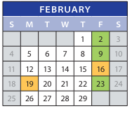 District School Academic Calendar for Employment Transition Program for February 2024