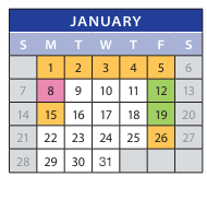 District School Academic Calendar for Employment Transition Program for January 2024