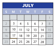 District School Academic Calendar for Employment Transition Program for July 2023