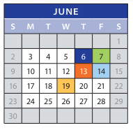 District School Academic Calendar for Employment Transition Program for June 2024