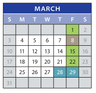 District School Academic Calendar for Employment Transition Program for March 2024