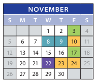 District School Academic Calendar for Employment Transition Program for November 2023