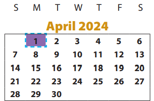 District School Academic Calendar for Commonwealth Elementary School for April 2024