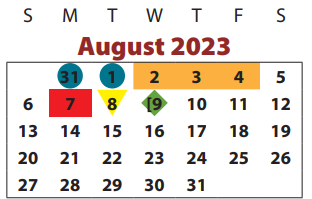 District School Academic Calendar for Seguin Elementary for August 2023