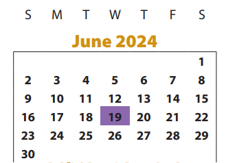 District School Academic Calendar for Seguin Elementary for June 2024