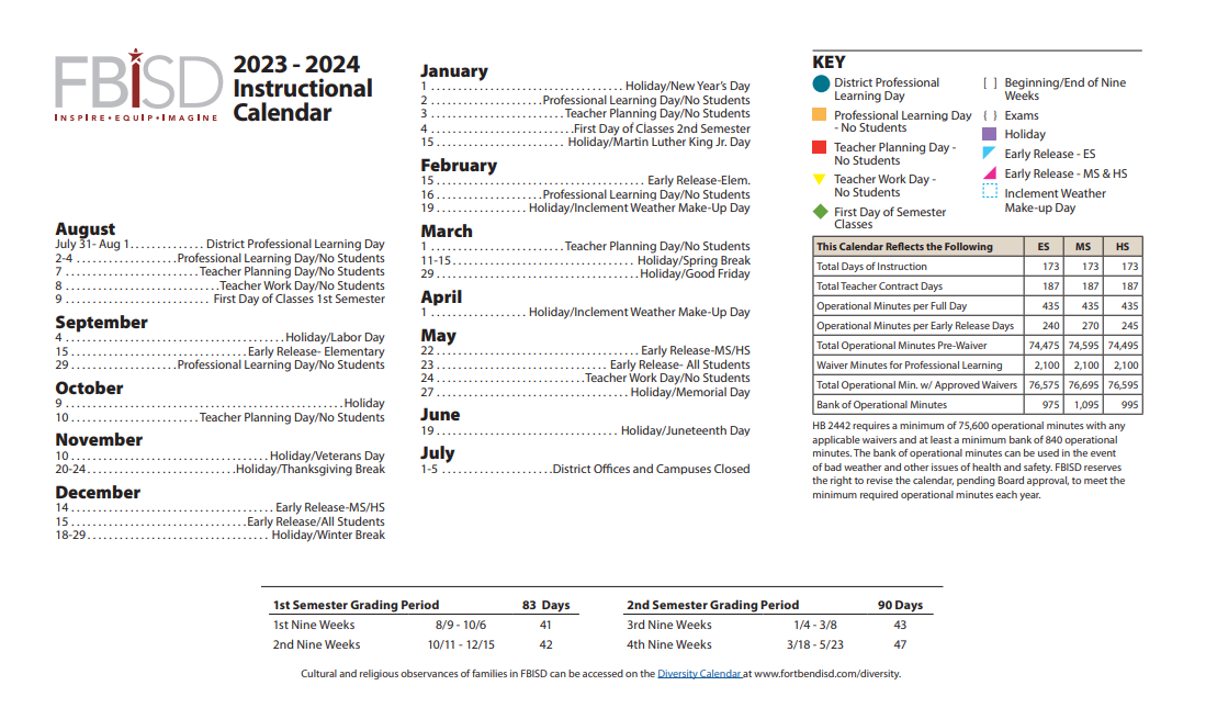 District School Academic Calendar Key for Commonwealth Elementary School