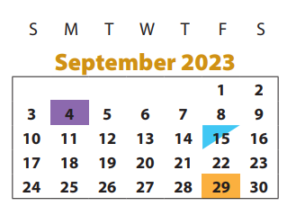 District School Academic Calendar for Dulles Elementary for September 2023
