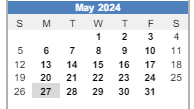 District School Academic Calendar for Albert Pike Elementary School for May 2024