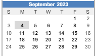 District School Academic Calendar for Albert Pike Elementary School for September 2023