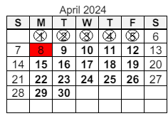 District School Academic Calendar for Jeff H Towles Intermediate School for April 2024
