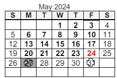District School Academic Calendar for Special Education Center for May 2024