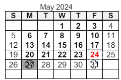 District School Academic Calendar for North Side High School for May 2024