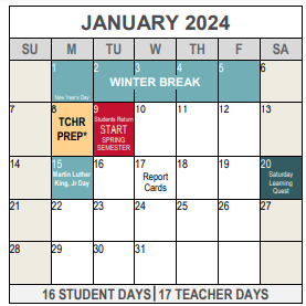 District School Academic Calendar for Eastern Hills High School for January 2024