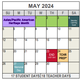 District School Academic Calendar for Eastern Hills Elementary for May 2024