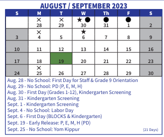 District School Academic Calendar for Barbieri Elem for August 2023