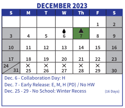 District School Academic Calendar for Barbieri Elem for December 2023