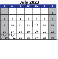 District School Academic Calendar for Barbieri Elem for July 2023