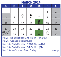 District School Academic Calendar for Barbieri Elem for March 2024