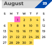 District School Academic Calendar for Needham Elementary School for August 2023