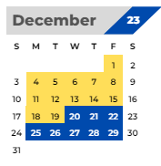 District School Academic Calendar for Needham Elementary School for December 2023
