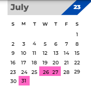 District School Academic Calendar for Needham Elementary School for July 2023