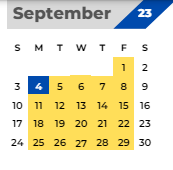 District School Academic Calendar for Needham Elementary School for September 2023