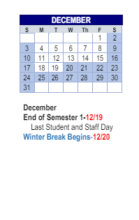 District School Academic Calendar for Lillie Idella Kitley Intermediate for December 2023