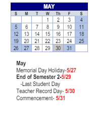District School Academic Calendar for Lillie Idella Kitley Intermediate for May 2024
