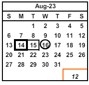 District School Academic Calendar for Vallejo Mill Elementary for August 2023