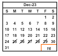 District School Academic Calendar for Forest Park Elementary for December 2023