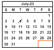 District School Academic Calendar for Brier Elementary for July 2023