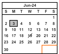 District School Academic Calendar for Horner (john M.) Junior High for June 2024