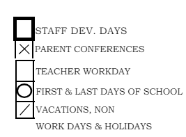 District School Academic Calendar Legend for Chadbourne (joshua) Elementary