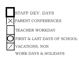 District School Academic Calendar Legend for Ardenwood Elementary