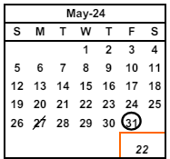 District School Academic Calendar for Hopkins (william) Junior High for May 2024
