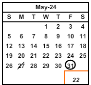 District School Academic Calendar for Parkmont Elementary for May 2024