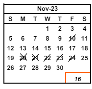 District School Academic Calendar for Mission San Jose High for November 2023