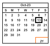 District School Academic Calendar for Thornton Junior High for October 2023