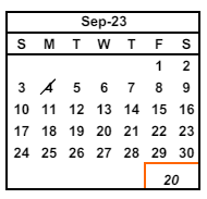 District School Academic Calendar for Glenmoor Elementary for September 2023